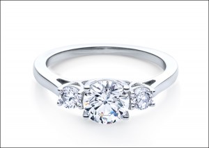 3 diamond ring with platinum shank